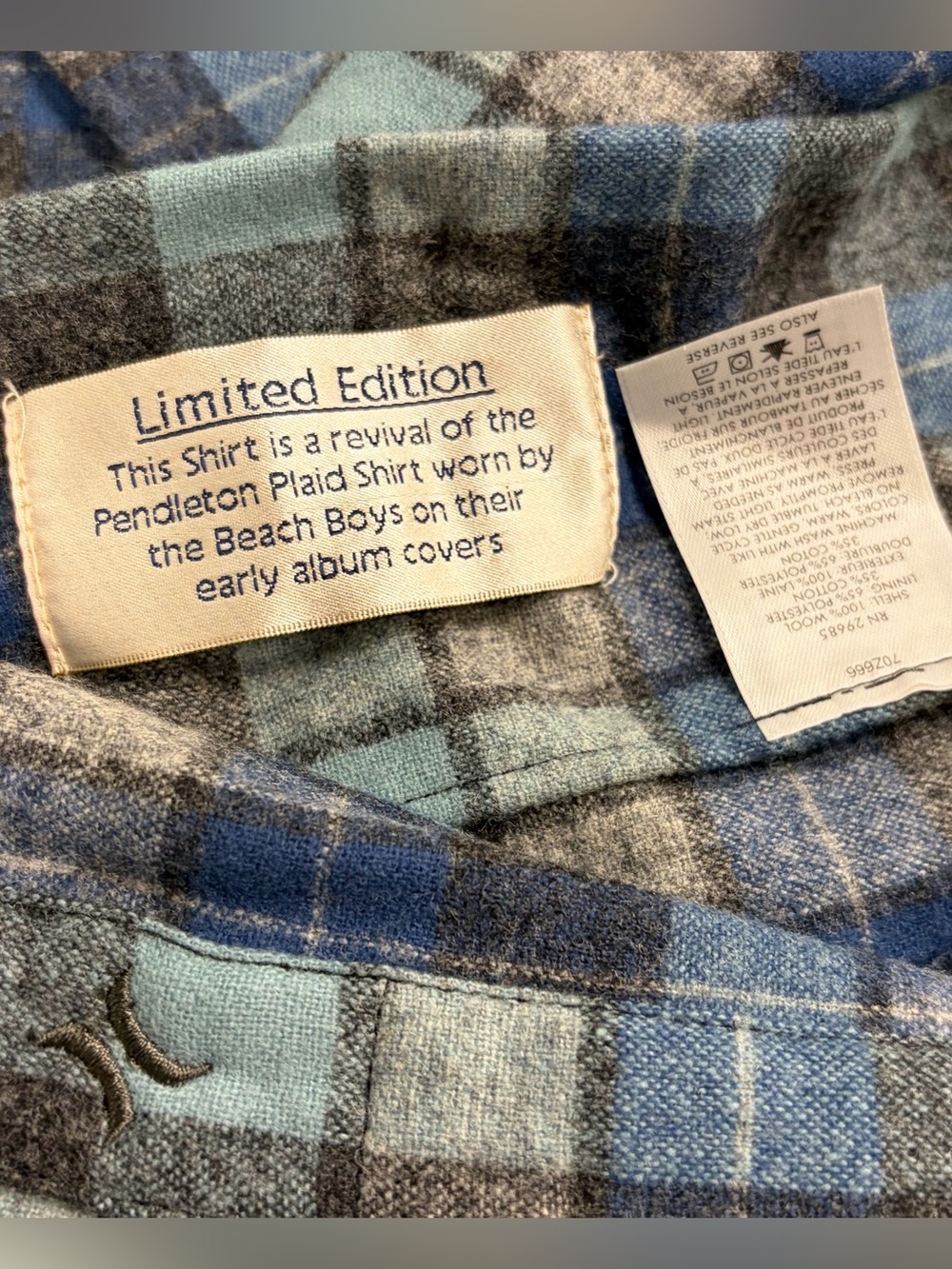 Hurley Pendleton Limited Edition Beach Boys Plaid Wool Board Shirt Men’s Large - Picture 7 of 13